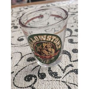 Yellowstone Shot Glass with Green and Gold Logo
